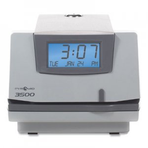 Pyramid Technologies 3500 Time Clock and Document Stamp, Light Gray/Charcoal PTI430286 3500