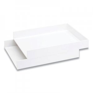Poppin Stackable Mail and Accessory Trays, 1 Section, Letter Size Files, 9.75 x 12.5 x 1.75, White