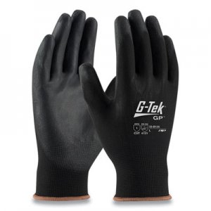 G-Tek GP Polyurethane-Coated Nylon Gloves, Medium, Black, 12 Pairs PID177596 33-B125/M