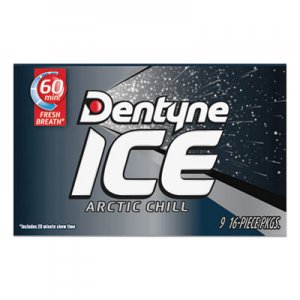 Dentyne Ice Sugarless Gum, Arctic Chill, 16 Pieces/Pack, 9 Packs/Box MDZ2051025 AMC31240