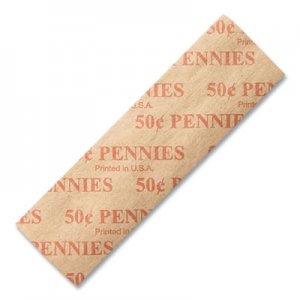 Dunbar Security Products Flat Coin Wrappers, Pennies, $.50, 1000 Wrappers/Box DBR24392456 50PFL