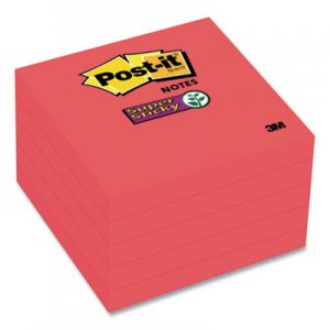Post-it Notes Super Sticky Notes, 3 x 3, Saffron Red, 90 Sheets/Pad, 8 Pads/Pack MMM258342 654-5SSRR