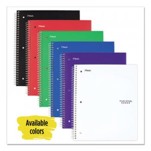 Five Star Wirebound Notebook, 5 Subjects, Wide/Legal Rule, Randomly Assorted Color Covers, 10.5 x 8, 200 Sheets MEA2072330