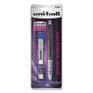 Uni-Ball KuruToga Mechanical Pencil, 0.5 mm, HB (#2), Black Lead, Black Barrel UBC805694 1751934
