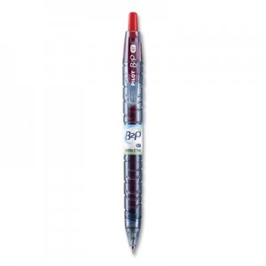Pilot B2P Bottle-2-Pen Retractable Ballpoint Pen, 0.7 mm, Red Ink, Translucent Blue Barrel, Dozen PIL343212 34602