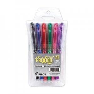 Pilot FriXion Point Erasable Stick Gel Pen, Extra-Fine 0.5 mm, Assorted Ink/Barrel, 6/Pack PIL324192 46524