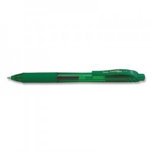 Pentel EnerGel-X Retractable Gel Pen, 0.7 mm Metal Tip, Green Ink/Barrel, Dozen PEN343573 BL107-D