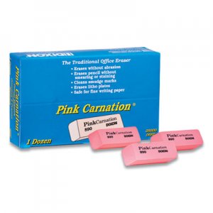 Dixon Pink Carnation Erasers, Medium, Pink, 1 Dozen DIX500454 38900