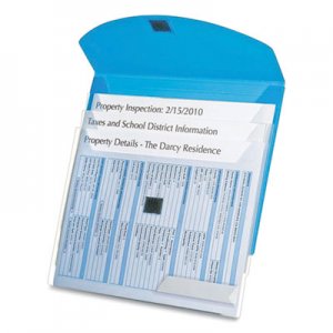 Oxford 4-Pocket Envelope Folder, 3-Hole Punched, Letter Size, Blue/Translucent OXF372238 35103EE