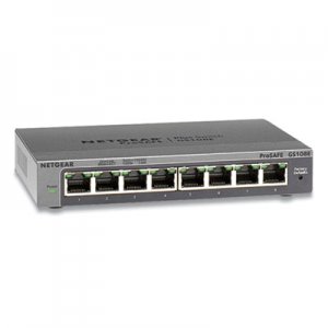 Netgear ProSAFE Smart Managed Plus Gigabit Ethernet Switch, 16 Gbps Bandwidth, 192 KB Buffer, 8 Ports NGR927673 GS108E-300NAS