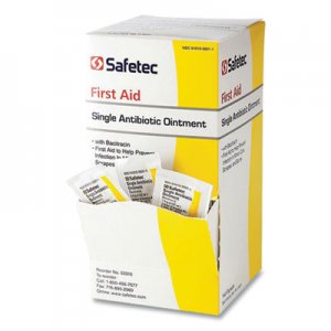 Safetec First Aid Single Antibiotic Ointment, 0.03 oz Packet, 144/Box UMI376221 SSAB140310