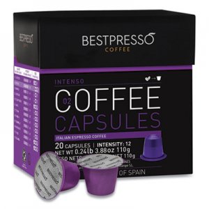 Bestpresso Nespresso Intenso Italian Espresso Pods, Intensity: 12, 20/Box BPS2092684 BST10413
