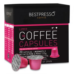 Bestpresso Nespresso Lungo Italian Espresso Pods, Intensity: 9, 20/Box BPS2092399 BST10425