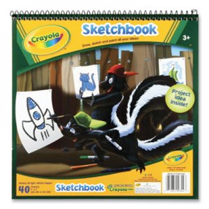 Crayola Wirebound Sketchbook, 75 lb, 9 x 9, White, 40 Sheets CYO764745 99-3404