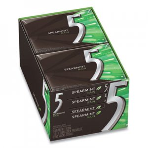 Wrigley's 5 Gum, Spearmint Rain, 15 Sticks/Pack, 10 Packs/Box WRI2051019 WMW51404