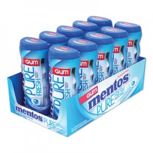 Mentos Pure Fresh Sugar-Free Gum, Mint, 15 Pieces/Pack, 10 Packs/Box MEN2051022 VAM1463620