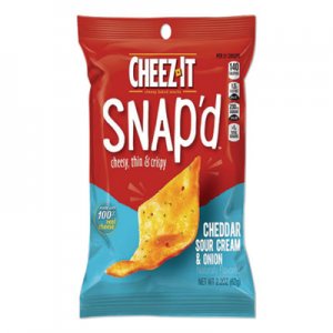 Sunshine Cheez-it Snap'd Crackers, Cheddar Sour Cream and Onion, 2.2 oz Pouch, 6/Pack KEB24396358 KEE11460
