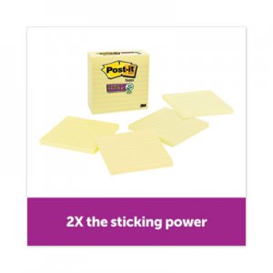 Post-it Notes Super Sticky Pads in Canary Yellow, Lined, 4 x 4, 90 Sheets/Pad, 4 Pads/Pack MMM70005166353