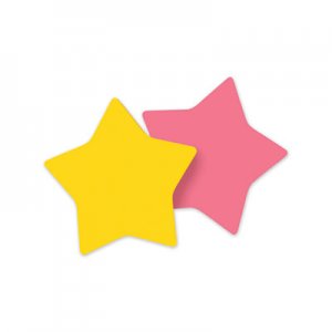 Post-it Notes Die-Cut Star Shaped Notepads, 2.6 x 2.6, Pink, Yellow, 75 Sheets/Pad, 2 Pads