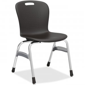 Virco Sage Series 4-Leg Stack Chair CHAIR-SG418-BLK01-CHRM CHAIR-SG418-BLK01-CH