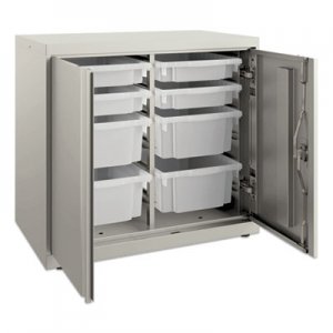 HON Flagship Storage Cabinet with 4 Small and 4 Medium Bins, 30 x 18 x 28, Loft HONSC182830LGLO