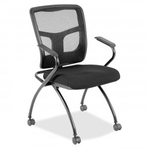 Lorell Mesh Back Fabric Seat Nesting Chairs 8437435
