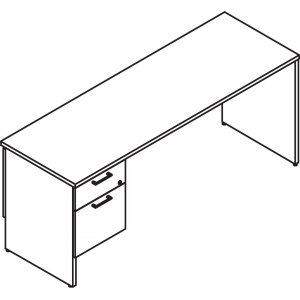 Lacasse Left Pedestal Credenza Low Profile - 2-Drawer 31NFF2072SZ