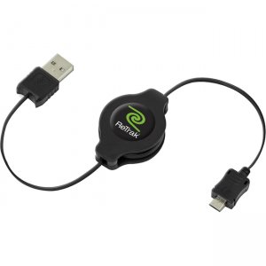 ReTrak Retractable Black Micro USB Cable ETCABLEMICBLK