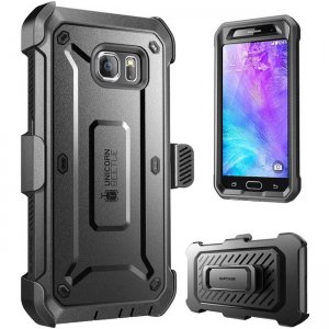 Supcase Galaxy S6 Unicorn Beetle Pro Full Body Rugged Holster Case with Screen Protector SUP-S6-UBP-BKBK
