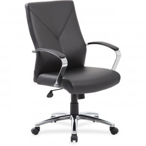 Boss Leatherplus Executive Chair with Chrome Accent B10101BK BOPB10101BK