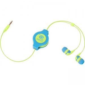 ReTrak Retractable Neon Blue and Yellow Earbuds ETAUDNBUYE