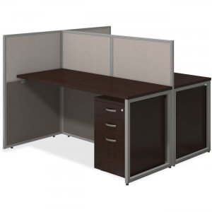 Bush Business Furniture 60W 2 Person Straight Desk Open Office with 3 Drawer Mobile Pedestals EOD460SMR-03K