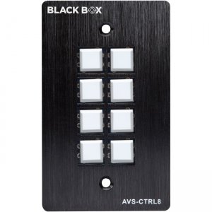 Black Box Wallplate Control Panel - RS-232, 8-Button AVS-CTRL8