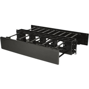 Ortronics Horizontal Cable Manager - Double Sided - 19 in mounting x 2 rack unit - Black DHMC2RU