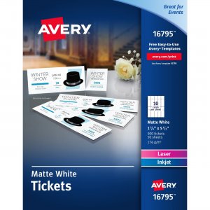 Avery Blank Printable Perforated Raffle Tickets - Tear-Away Stubs 16795 AVE16795