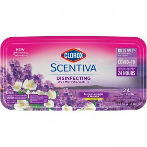 Clorox Scentiva Disinfecting Wet Mopping Pad Refills, Bleach-Free 32033 CLO32033