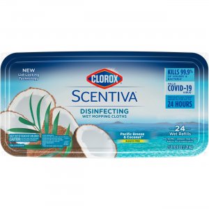 Clorox Scentiva Disinfecting Wet Mopping Pad Refills, Bleach-Free 32034 CLO32034