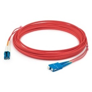 AddOn 2m LC (Male) to SC (Male) Red OM1 Duplex Fiber OFNR (Riser-Rated) Patch Cable ADD-SC-LC-2M6MMF