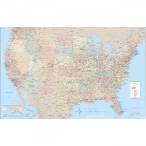 Advantus Laminated USA Wall Map 97643 AVT97643