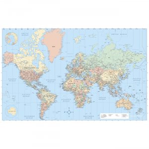Advantus Laminated World Wall Map 97644 AVT97644