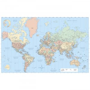 Advantus Laminated World Wall Map 97644 AVT97644