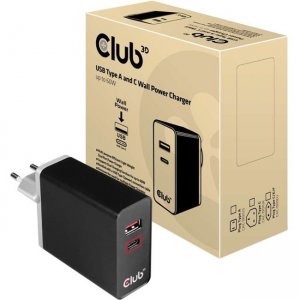 Club 3D USB Type A and C Dual Power Charger up to 60W CAC-1902
