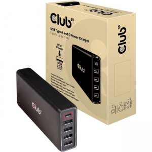 Club 3D USB Type A and C Power Charger, 5 ports up to 111W CAC-1903