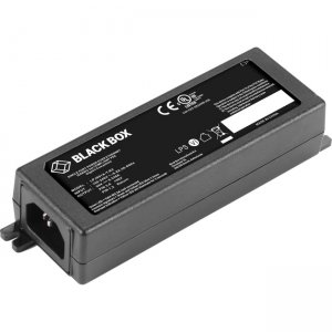 Black Box 10/100/1000BASE-T RJ45 POE+ Gigabit ETH Injector 802.3at 1PT LPJ001A-T-R2