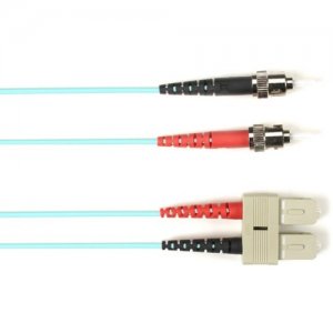 Black Box Colored Fiber OM3 50/125 Multimode Fiber Optic Patch Cable - OFNP Plenum FOCMP10001MSTSCAQ