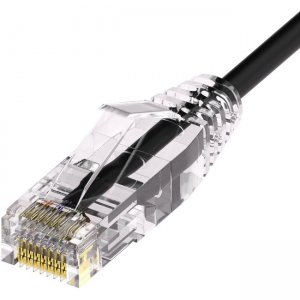 Unirise Clearfit Slim™ Cat6A 28AWG Patch Cable, Snagless, Black, 2ft CS6A-02F-BLK