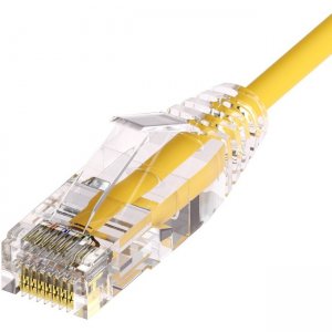 Unirise Clearfit Slim™ Cat6A 28AWG Patch Cable, Snagless, Yellow, 2ft CS6A-02F-YLW