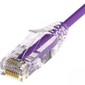 Unirise Clearfit Slim™ Cat6A 28AWG Patch Cable, Snagless, Purple, 3ft CS6A-03F-PUR