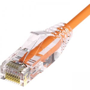 Unirise Clearfit Slim™ Cat6A 28AWG Patch Cable, Snagless, Orange, 5ft CS6A-05F-ORG