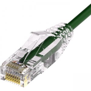 Unirise ClearFit Slim 28AWG Cat6A Patch Cable, Snagless, Green, 10ft CS6A-10F-GRN